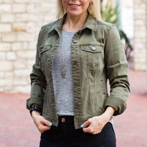 Liverpool Green Utility Jacket with Relaxed Fit